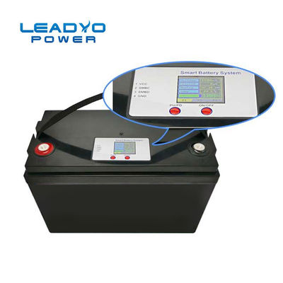 kaufen Intelligente tiefe Batterien LCD-Anzeigen-Lithiumion-RV Marine Battery 12v 100Ah Zyklus-Lifepo4 mit Monitor-Batterie-Status on-line-Fertigung