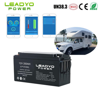 kaufen Wieder aufladbare des Lithiums IP66 Ion tiefe Zyklus-Batterien RV-Batterie-12V 200Ah LiFePO4 mit intelligentem App on-line-Fertigung