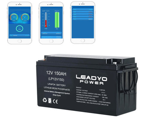 kaufen Wieder aufladbare tiefe Batterien Lithiumion-Marine Batterys 12v 150Ah Zyklus-LiFePO4 mit Bluetooth-App on-line-Fertigung