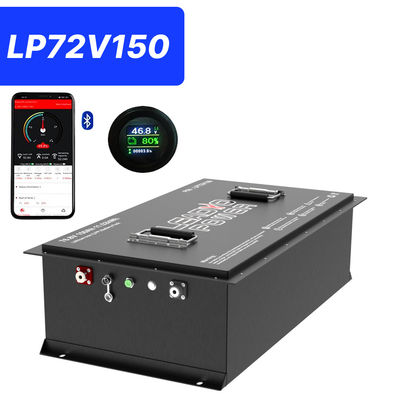 72V 150Ah 76.8V 250Amp Smart LiFePO4 Golfkarrenbatterie mit LCD und Bluetooth