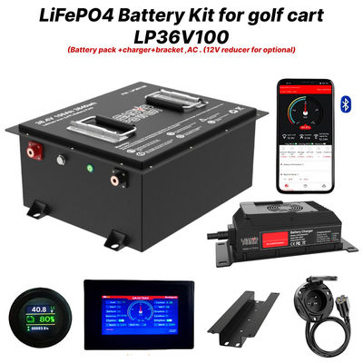 kaufen 36V 100Ah 200Amp 36.8V Bluetooth LiFePO4 Lithium Golfwagen Batterie Umwandlung Kit on-line-Fertigung