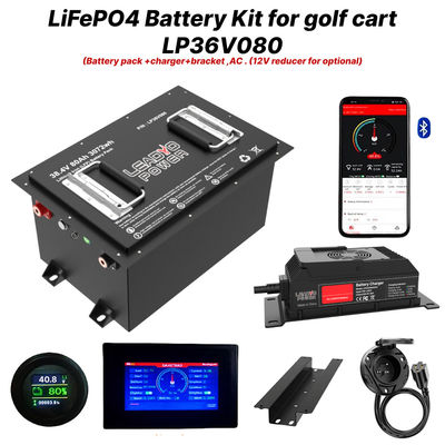 kaufen 36V 80Ah 150Amp (36.8V) Bluetooth LiFePO4 Lithium Golfkarren Batterie Abdeckung Kit on-line-Fertigung