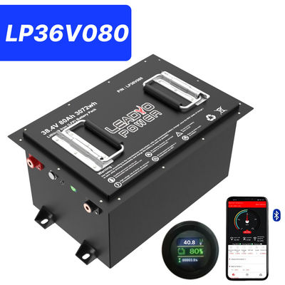 36V 80Ah 150Amp (36.8V) Bluetooth LiFePO4 Lithium Golfkarrenbatterie mit LCD-Display und Bluetooth