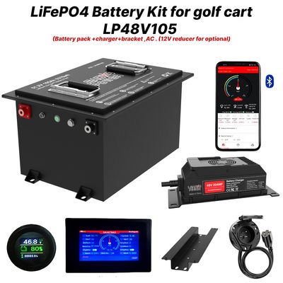 Guter Preis 48V 105Ah 51.2V LiFePO4 Golfkarrenbatterie-Kit, 250A BMS, 4000+ Zyklen Lithium-Batterie, Max 12.8kW Leistung Online