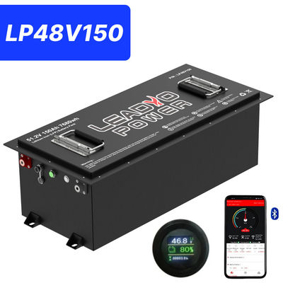 Guter Preis 48V 150Ah 250Amp 51.2V Bluetooth LiFePO4 Lithium Golfkarrenbatterie mit rundem LCD, 5 Jahre Garantie Online